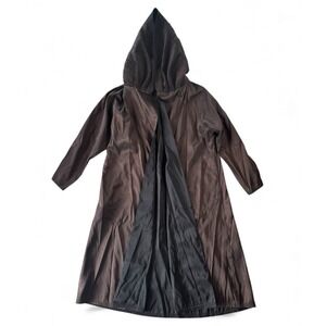 Mycra Pac Donatella Reversible Raincoat Womens Small Accordion Hood Black Brown